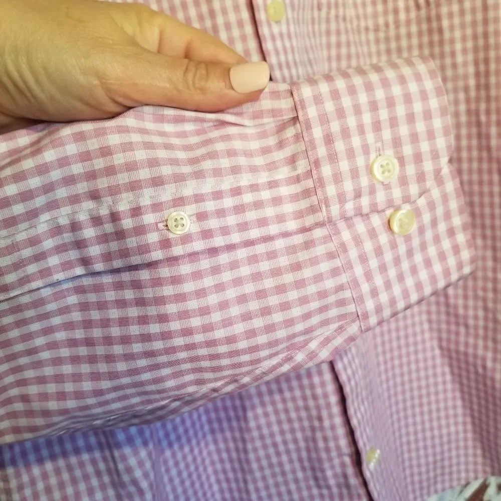 Banana Republic Plaid Lilac Button Down Large